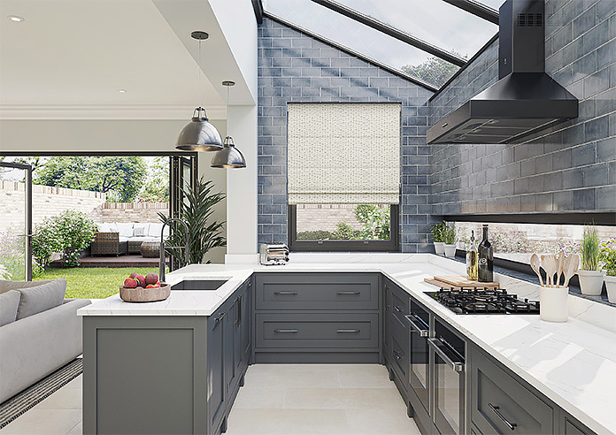 Rolling Hills Velvet, Mineral - Roman Blind - Image 8